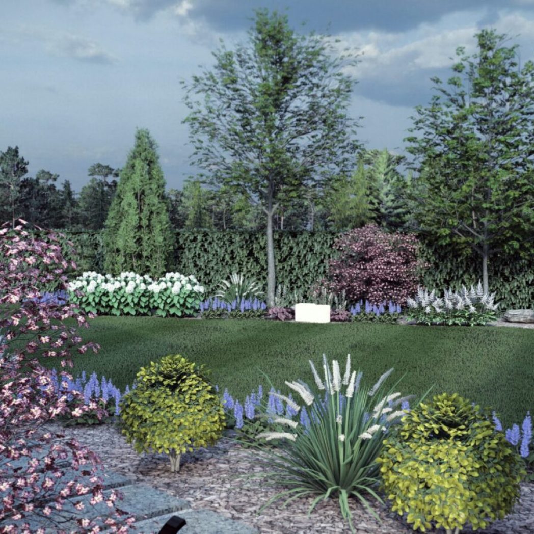 wizualizacja rabaty roślinnej